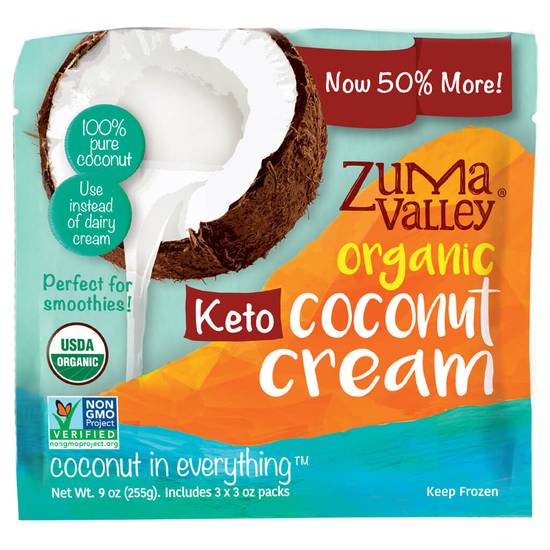 Zuma Valley Organic 100% Pure Keto Coconut Cream(3Ct)
