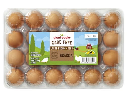 Giant Eagle Grade a Cage Free Brown Eggs, L (48 oz, 24 ct)