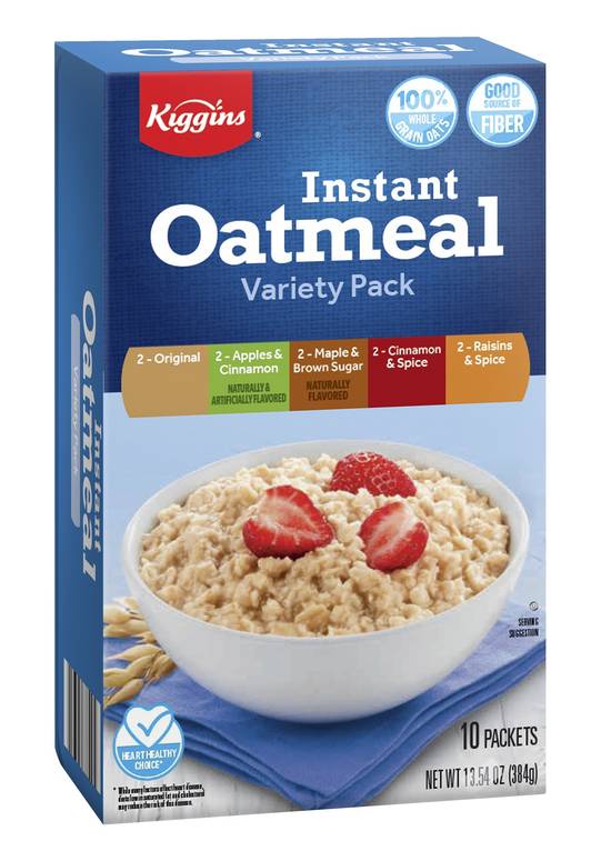 Kiggins Oatmeal Variety pack (13.54 oz, 10 ct)