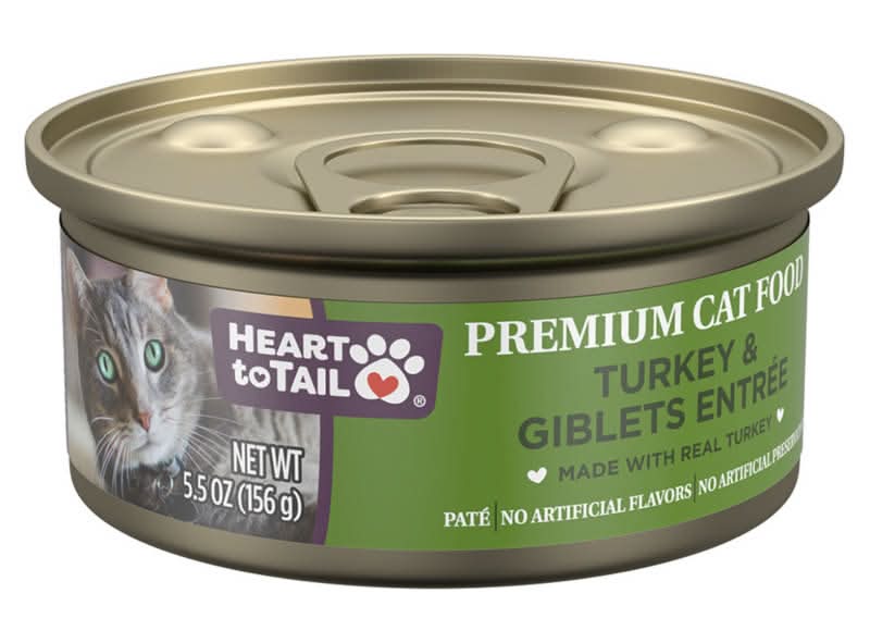 Heart to Tail Premium Canned Wet Cat Food, Turkey & Giblets (5.5 oz)