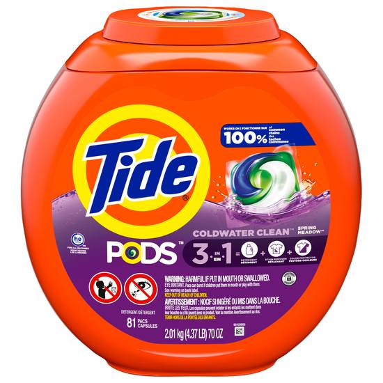 Tide Pods 3-in-1 Spring Meadow Detergent (81 ct)