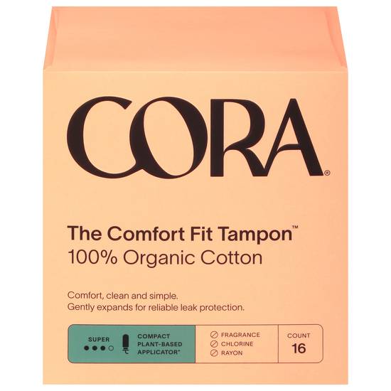 Cora Super Absorbency Organic Cotton Tampons