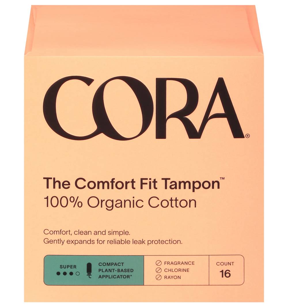 Cora Super Absorbency Organic Cotton Tampons (4 oz)