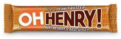 Oh Henry! Chocolatey Bar With Reese Peanut Butter (58 g)