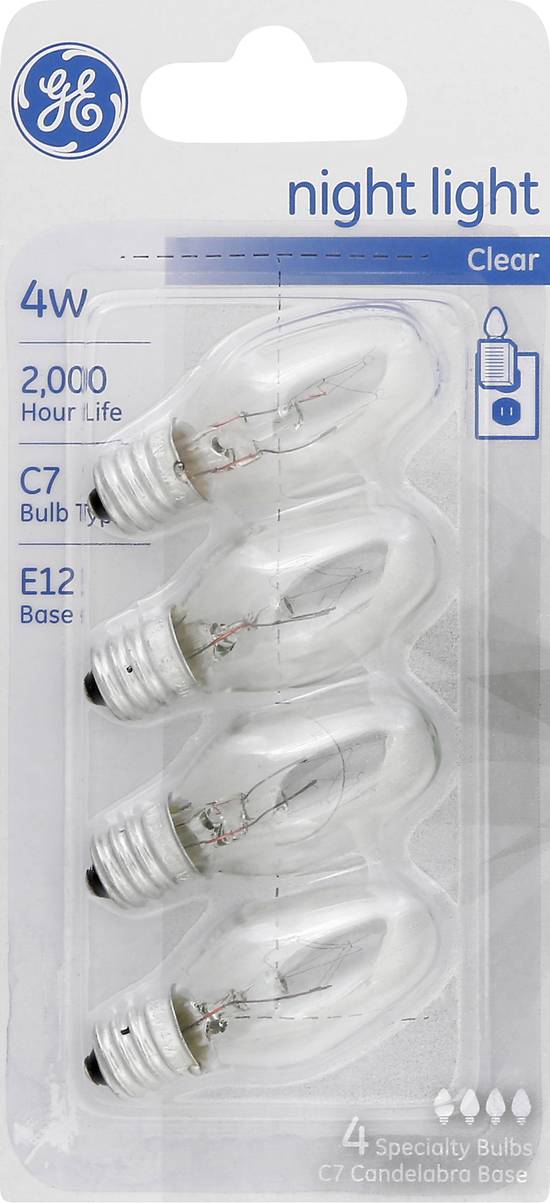 Ge Night Light Clear Bulbs (4 ct)