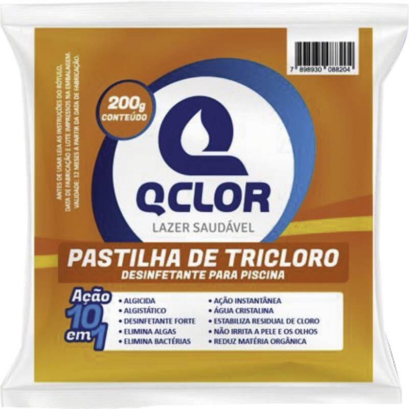 Qclor pastilha de tricloro 10 em 1 (200g)