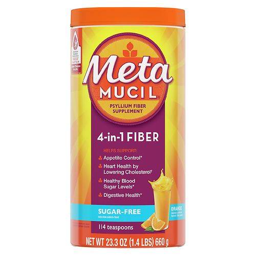 Metamucil Multi-Health Psyllium Fiber Supplement, Sugar-Free Powder Orange - 23.3 oz