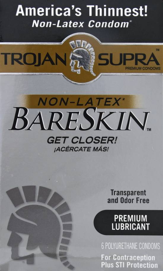 Trojan Supra Bareskin Non-Latex Condoms (6 ct)