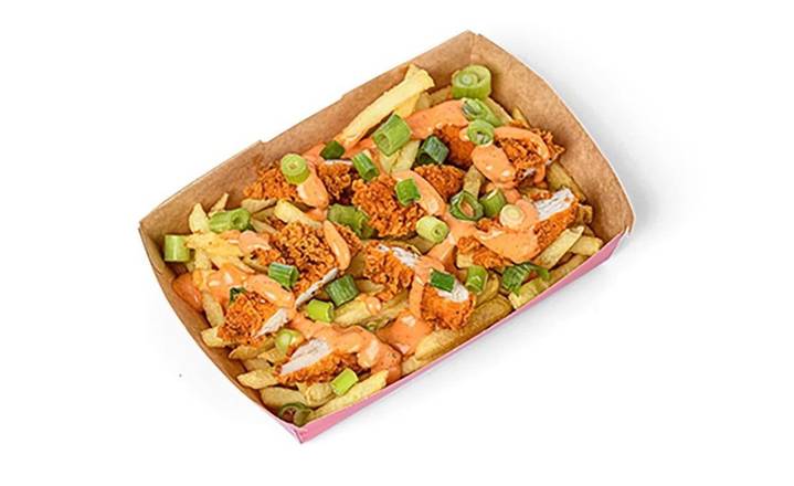 Patatine con pollo alla sriracha