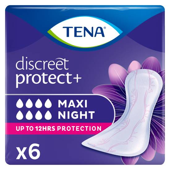 Tena Discreet Maxi Night Incontinence Pads 6 pack