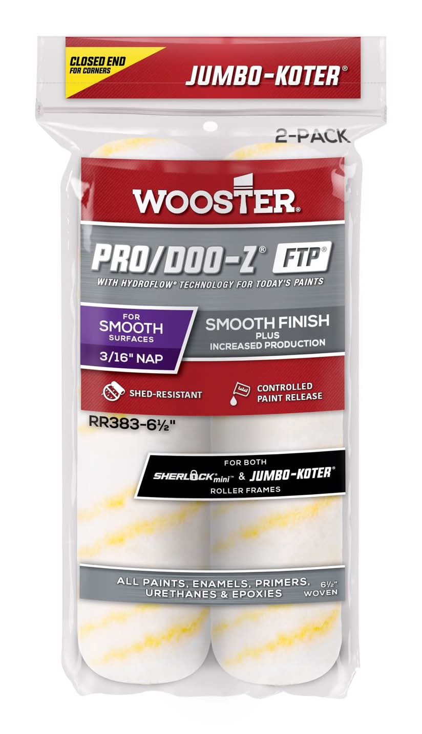 Wooster Jumbo-Koter Woven 6-1/2 In. W X 3/16 In. Jumbo Paint Roller Cover 2 Pk
