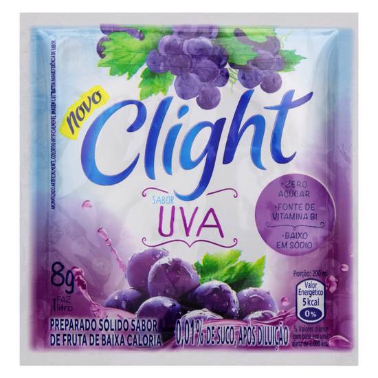 Clight pó para refresco sabor uva zero açúcar (8g)