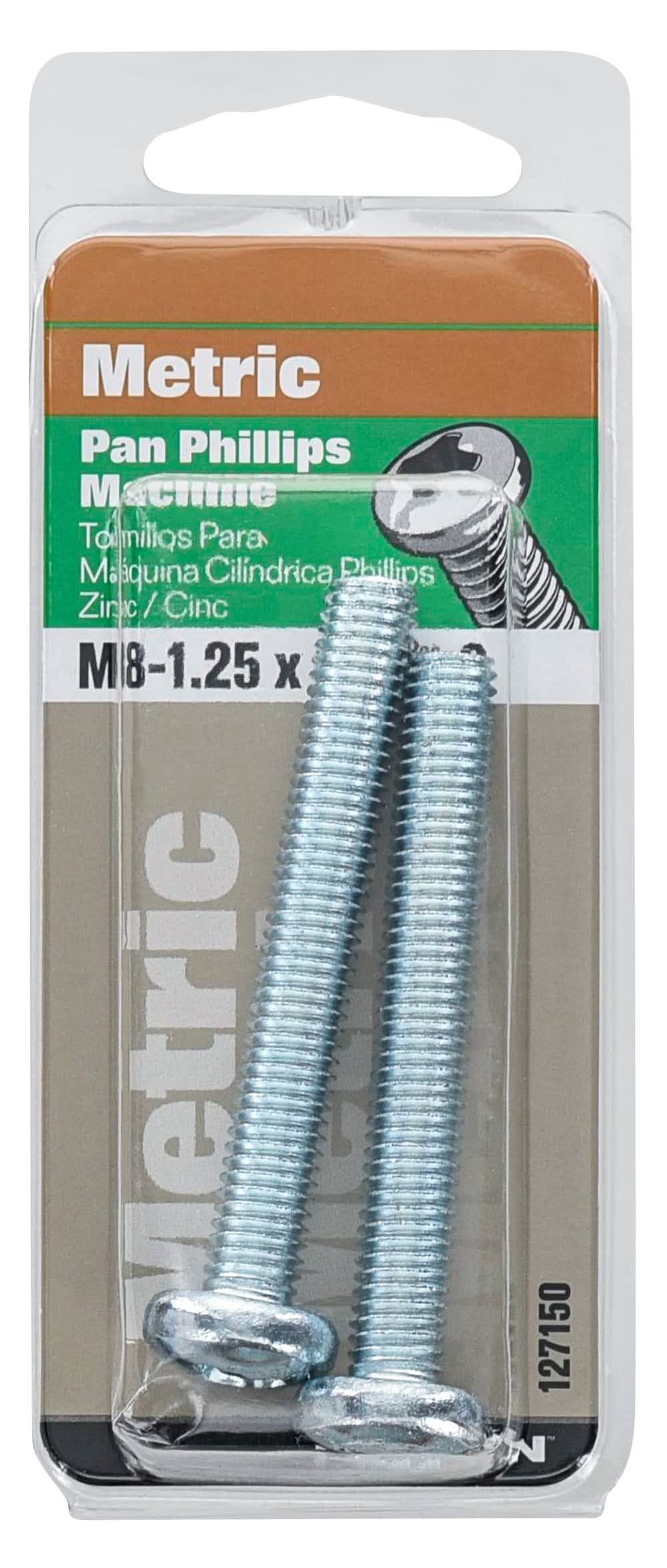 Hillman 8mm - 1.25 x 60-mm Phillips -Drive Machine screws 2 -Count