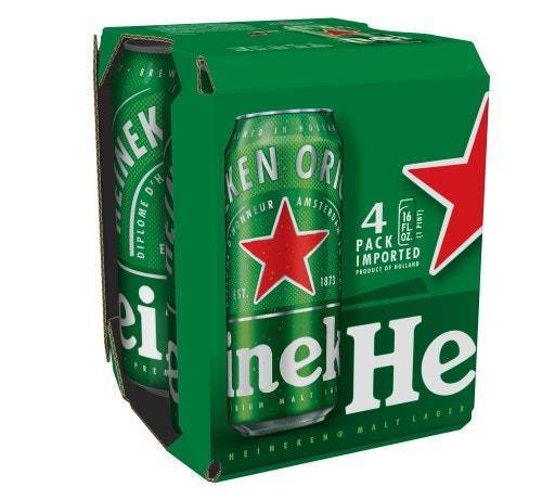 Heineken Original Malt Lager Beer (4 pack, 16 fl oz)