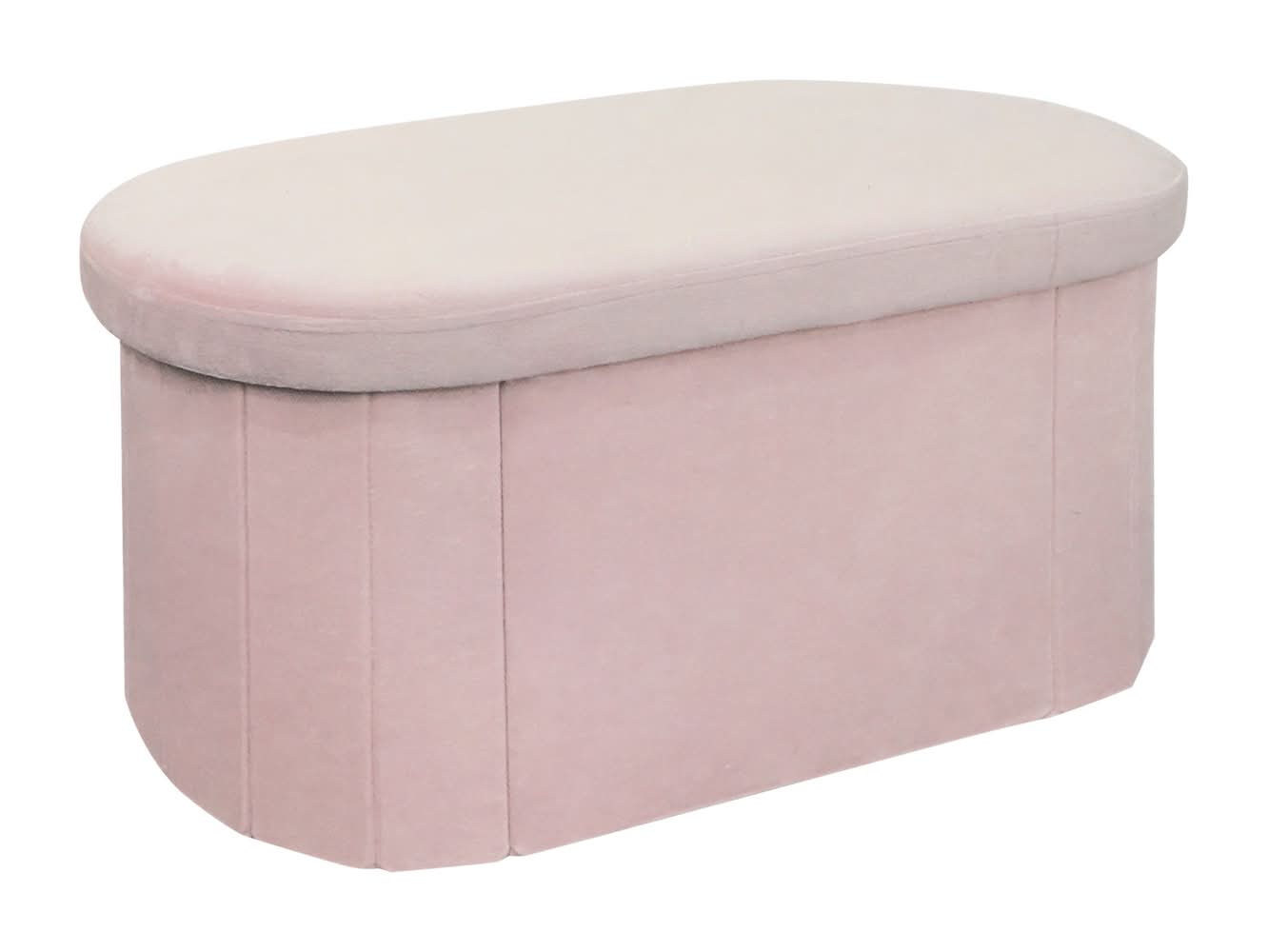 Oval Velvet Ottoman Pink