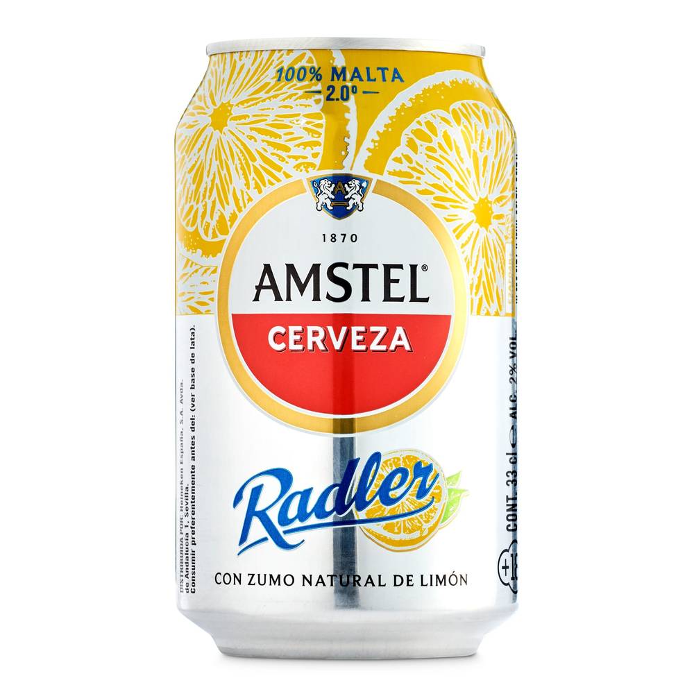 Cerveza Radler Con Limón Amstel Lata 33 Cl