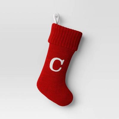 Knit Monogram Christmas Stocking Red C - Wondershop™