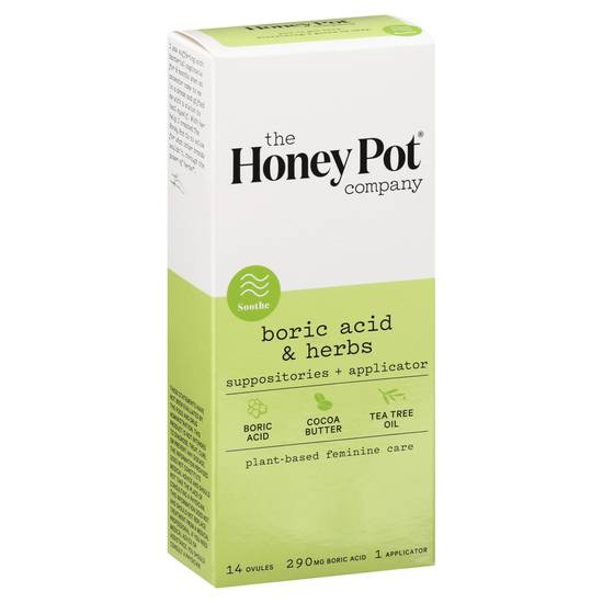 The Honey Pot Boric Acid & Herbs Suppositories (1 kit)
