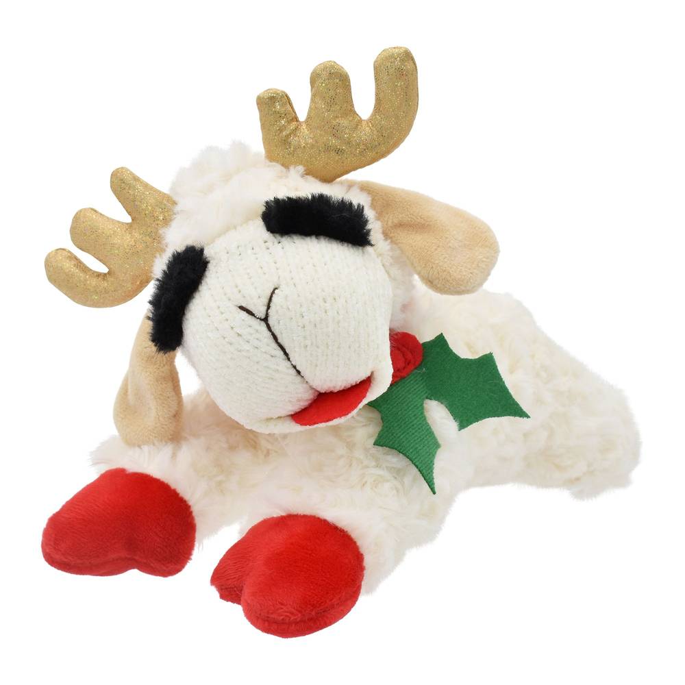 Multipet Holiday Lamb Chop Dog Toy, 10 In