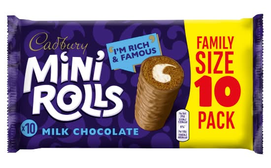 Cadbury Milk Chocolate, Mini Rolls Cakes Family Size (10 pack)