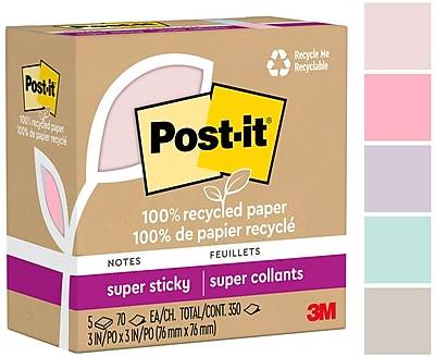 Post-It Wanderlust Pastels Collection Super Sticky Notes (5 ct)