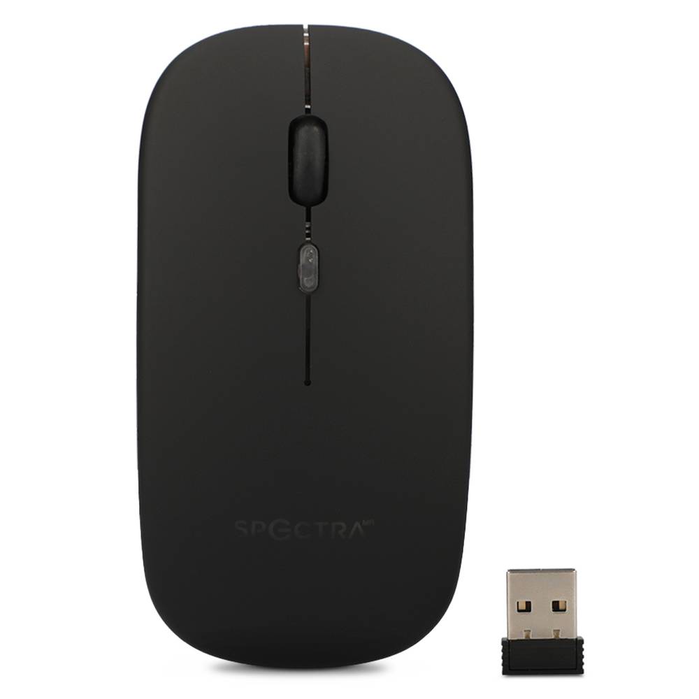 Spectra · Mouse sin cable recargable, negro