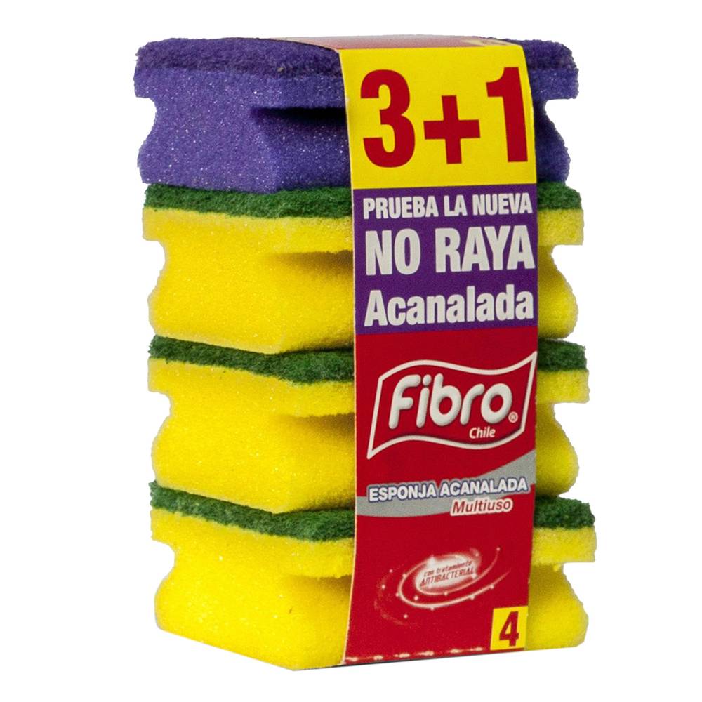 Fibro esponja acanalada (pack 3 +1)