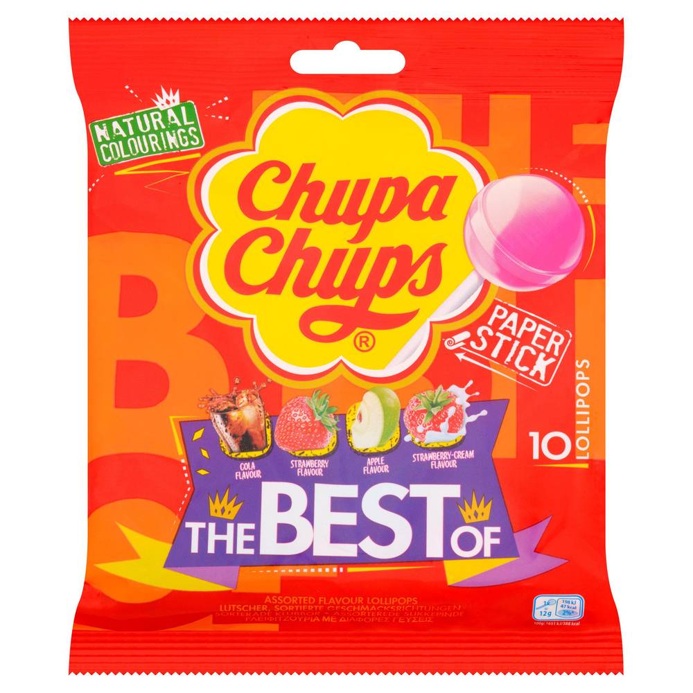 Chupa Chups the Best Assorted Flavour Lollipops x10 120g