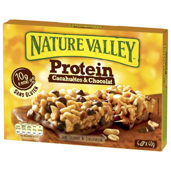 Nature Valley - Barres céréales protein cacahuètes & chocolat (4 pièces)