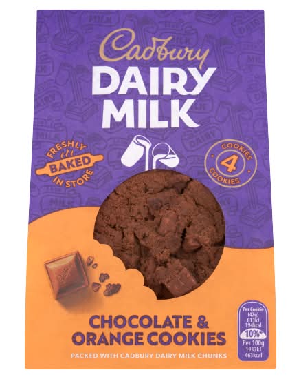 Cadbury Orange, Dairy Milk Chocolate Cookies (4 pack)