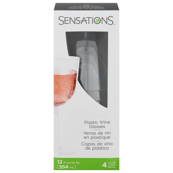 Sensations 12 Fluid Ounces Plastic Wine Glasses (4 glasses)