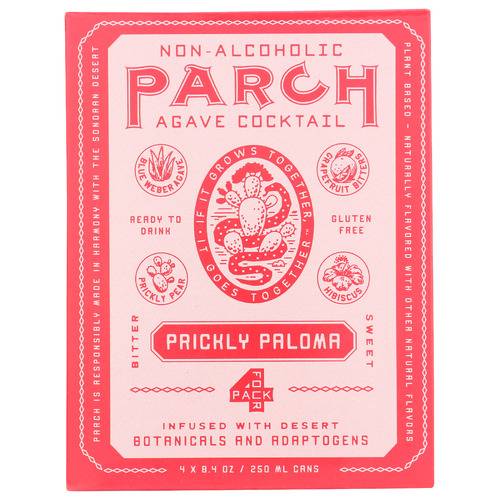 Parch Spirits Prickly Paloma Non-Alcoholic Agave Cocktail 4 Pack Cans