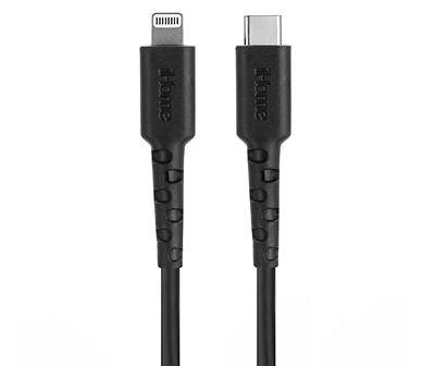 Black USB Type-C to Lightning 6' Cable with Cable Wrap