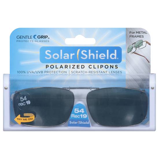 Solar Shield Polarized Clipons Sunglasses (gray 54 rec19 )
