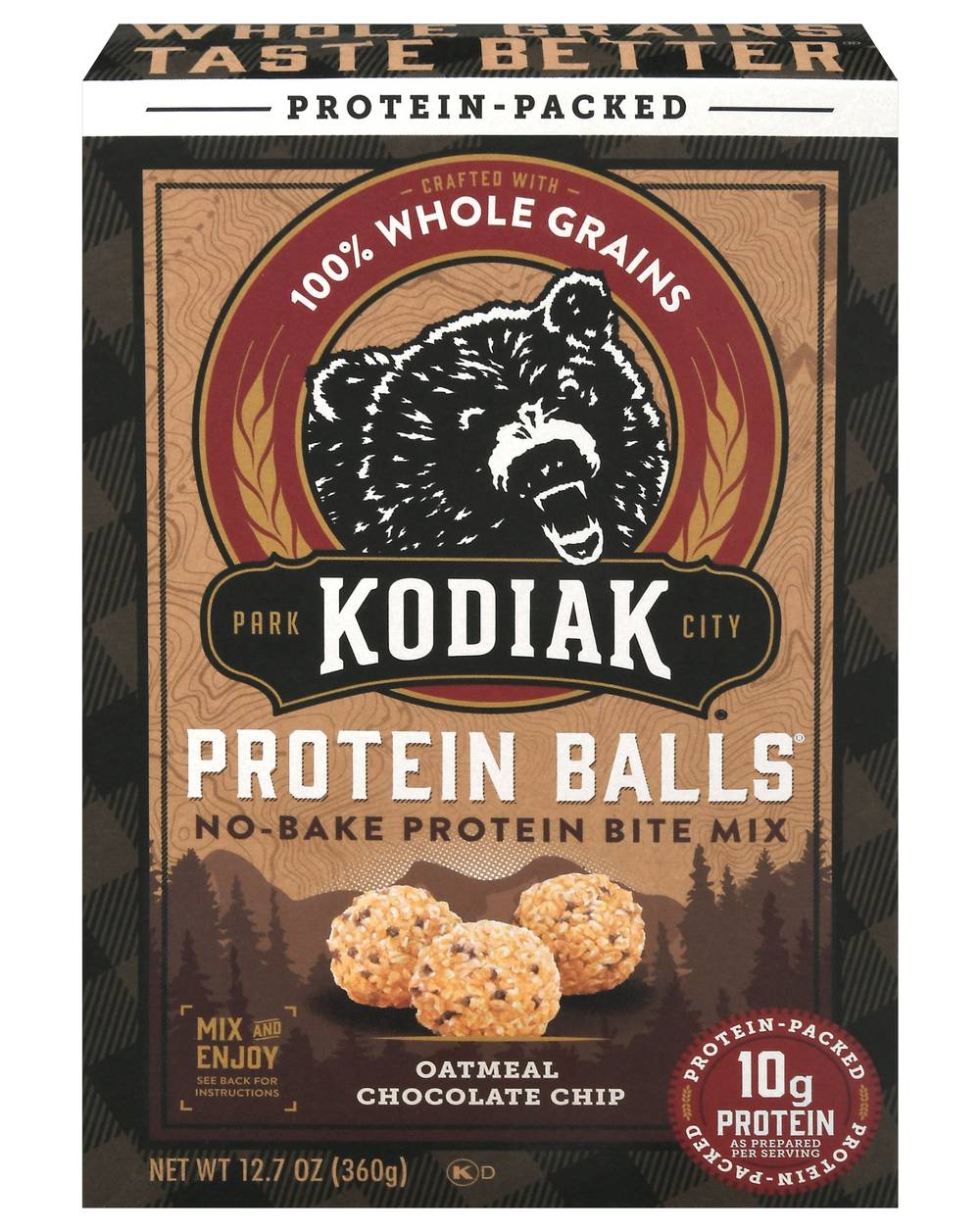 Kodiak Protein Balls Oatmeal Chocolate Chip No-Bake Protein Bite Mix (12.7 oz)