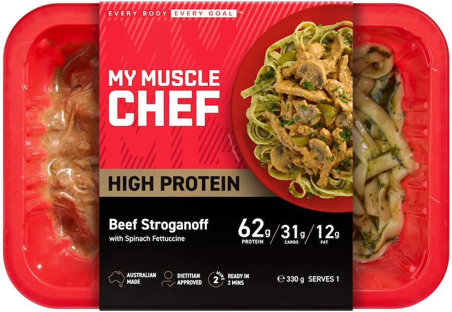 My Muscle Chef - Beef Stroganoff with Spinach Fettuccine 330g