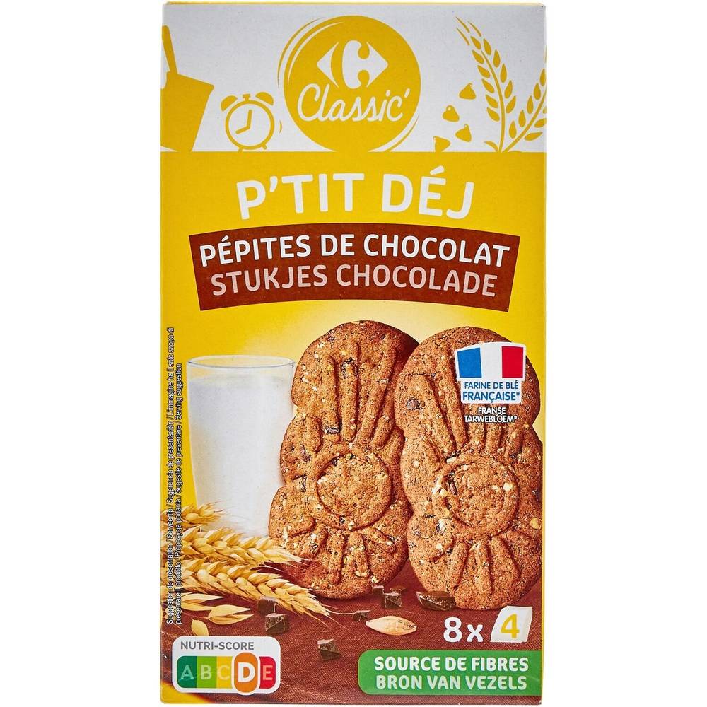Carrefour - Biscuits petit déjeuner pépites (chocolat)