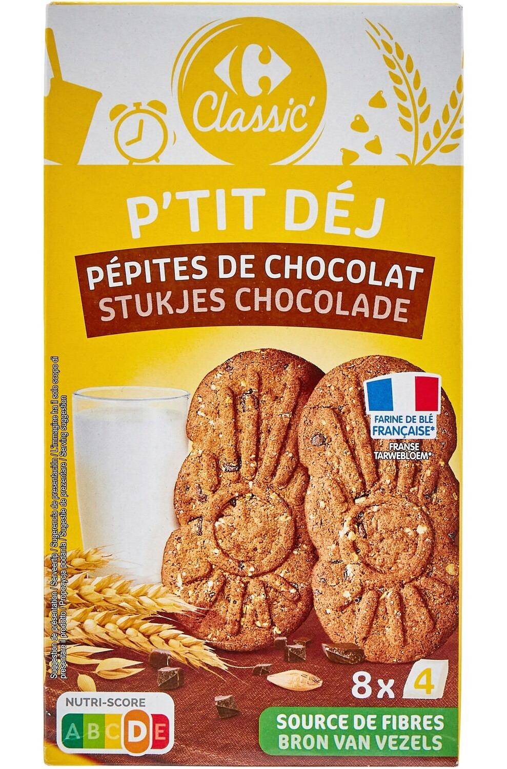 Carrefour - Biscuits petit déjeuner pépites, chocolat (32)