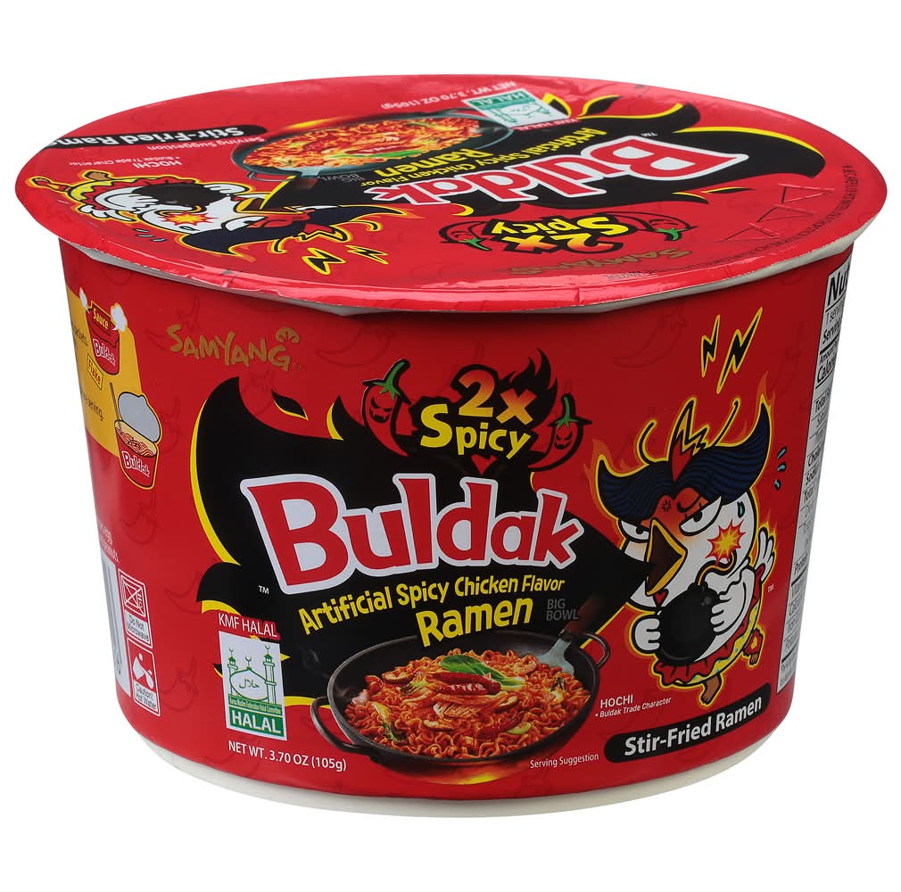 Samyang Buldak 2x Spicy Ramen Cup Noodles, Chicken (3.7 oz