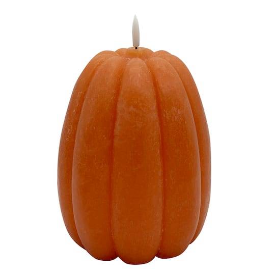 6" Orange Led Pumpkin Candle By Ashland