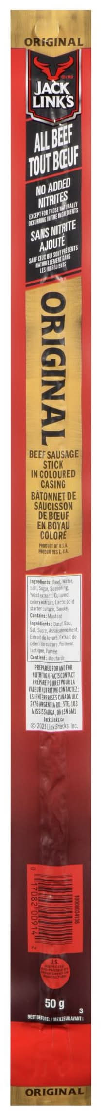 Jack link's - 50g bâton de bœuf original - jack link's - 50g original beef stick