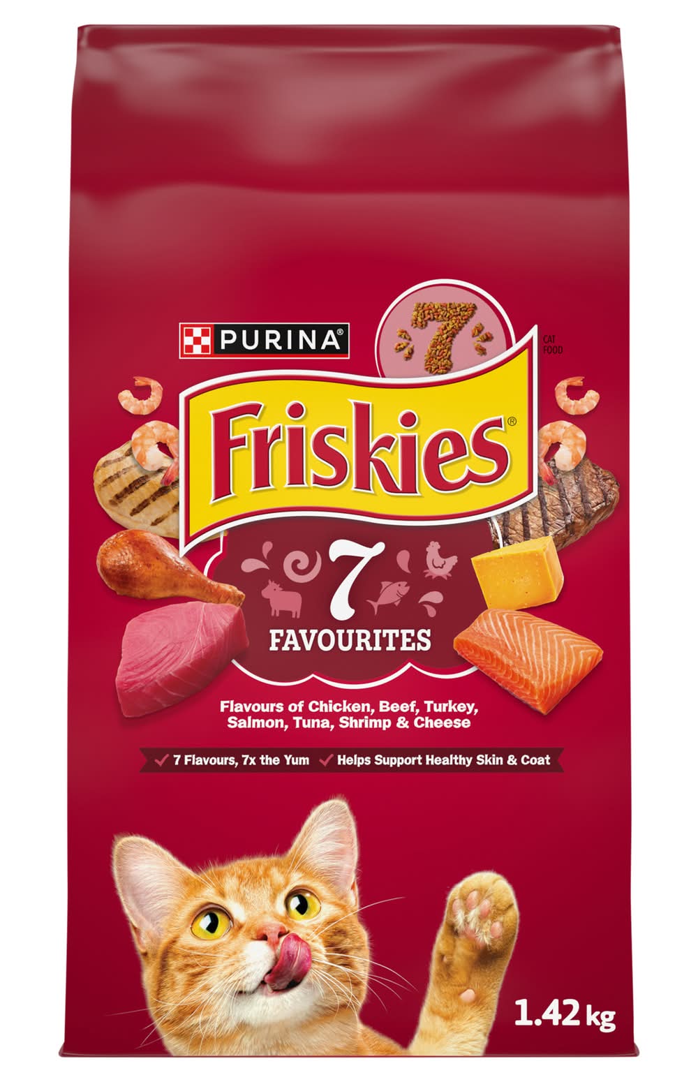 Purina Friskies nourriture pour chats aux sept saveurs coup de coeur, friskies (1,42 kg) - seven favourites dry cat food (1.42 kg)