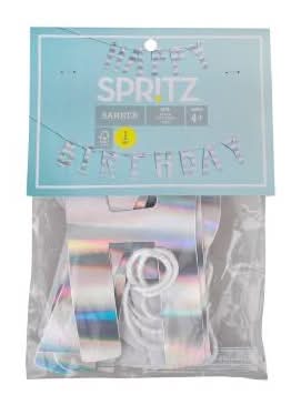 Spritz Iridescent Happy Birthday Party Banner
