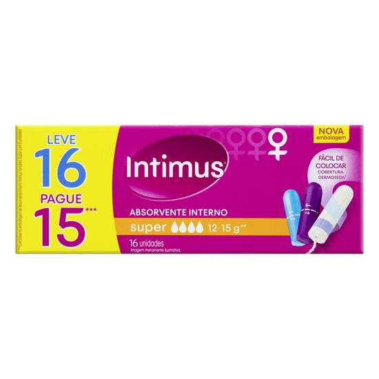 Intimus absorvente descartável íntimo interno super (16 unidades)