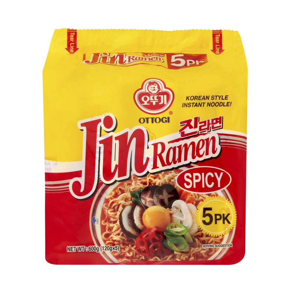 Ottogi Jin Ramen Spicy Instant Noodles (600g, 5 pack)