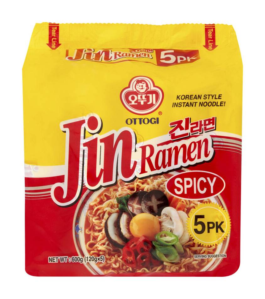 Ottogi Jin Ramen Spicy Instant Noodles (600g, 5 pack)