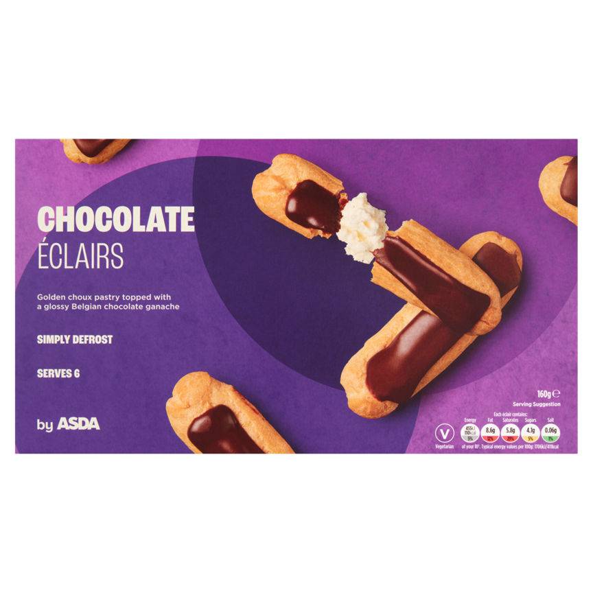 Asda Chocolate Éclairs 160g