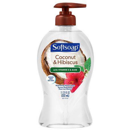 Softsoap savon liquide hydratant pour les mains noix de coco et hibiscus (332ml) - hydrating liquid hand soap coconut & hibiscus (332 ml)