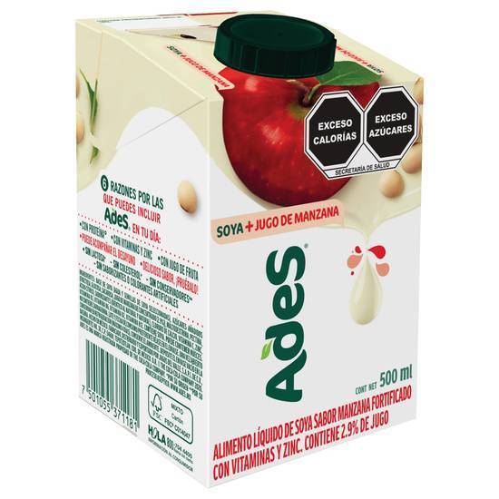 Ades bebida de soya y jugo de manzana (cartón 500 ml)