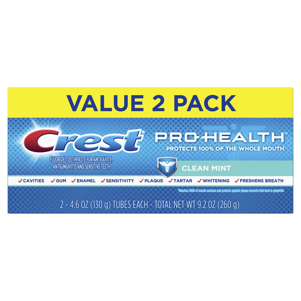 Crest Pro Health Smooth Formula Toothpaste Clean Mint (4.6 oz x 2 ct)